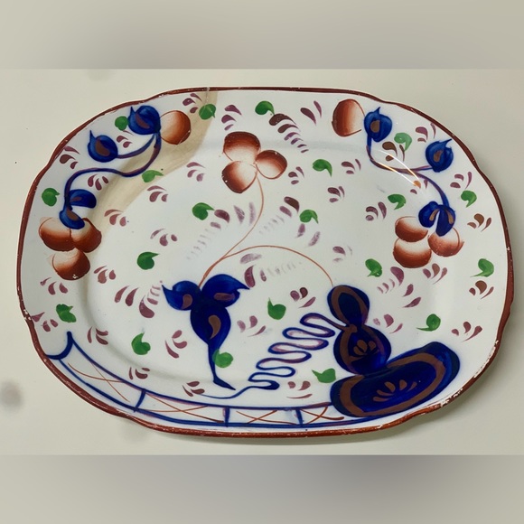 Antique Gaudy Welsh Oyster Pattern Marked Allertons EST 1831 Scalloped Platter - Picture 7 of 16